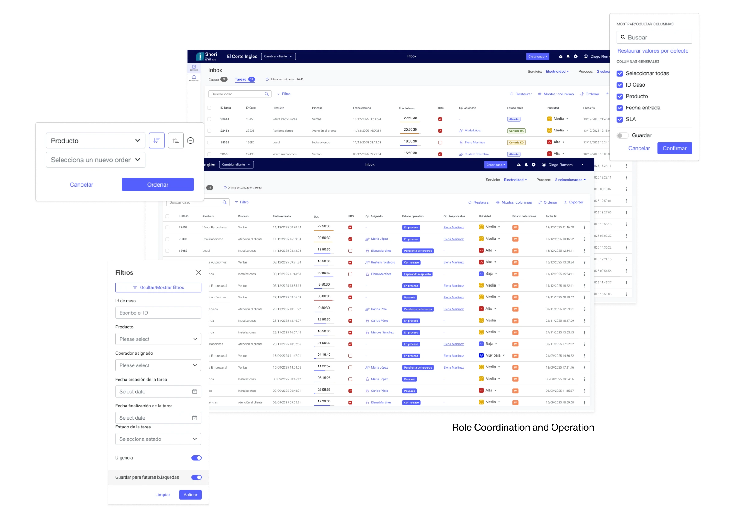 Role Coordination and Operation — Shori Inbox interface showing the task management view in use